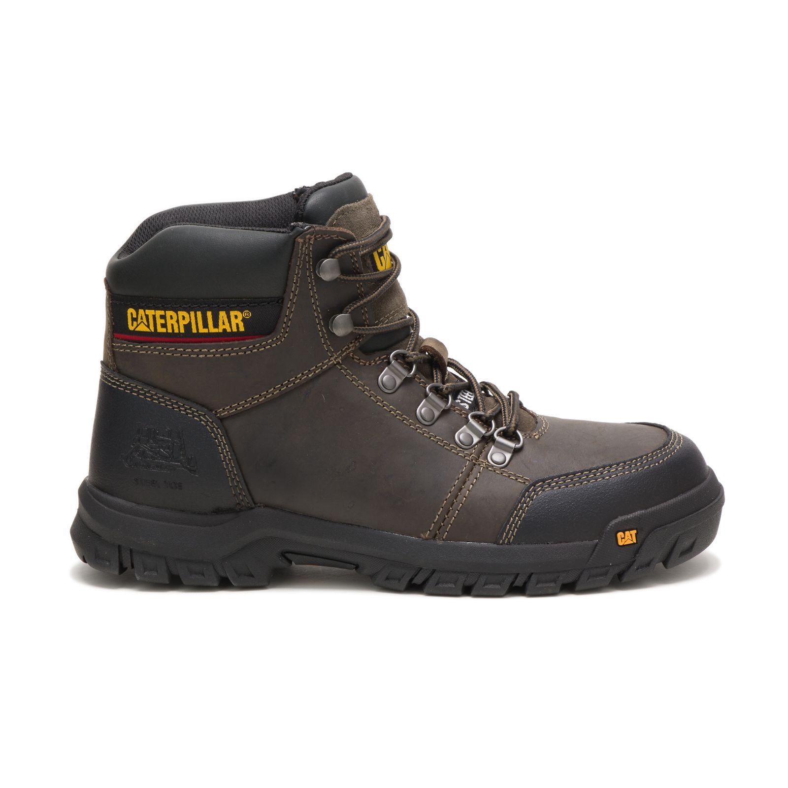 Caterpillar Outline Steel Toe Philippines - Mens Steel Toe Boots - Dark Grey 29456AHWG